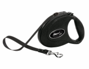 Flexi Vodítko Leather M pásek 5m černá kůže