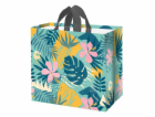 Taška nákupní 36 l MONSTERA růžové květy