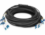 Digitus Glasfaser Universal Breakout Kabel, Duplex, LC/UPC Stecker, Singlemode OS2 (schwarz, 50 Meter, vorkonfektioniert)