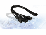 Inter-Tech Adapterkabel GPU-02 (12+4pin) auf 3x 8pin (schwarz, 34cm)