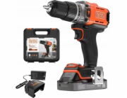 Black+Decker POWERCONNECT Akku-Schlagbohrschrauber BCD383D1XK, 18Volt (orange/schwarz, Li-Ionen Akku 2,0Ah, Koffer)