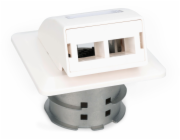 Digitus FTTH Glasfaser Unterputz-Wandanschlussdose, 2 Ports (weiß, für SC- und LC-Adapter)