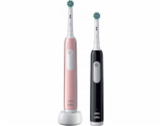 Oral-B Pro 1 Duo Cross Action mit 2. Handstück, Elektrische Zahnbürste (schwarz/pink)