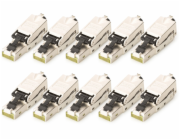 Digitus CAT.6a Feldstecker STP Staubkappe/Knickschutz, 10 Stück (silber)