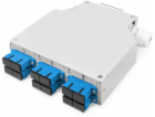 Digitus LWL-Hutschienenbox OS2 bestückt SC-Adapter und Pi...