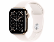 Apple Watch Series 11 (Titan Gold, Titangehäuse, 42 mm, Sportarmband blassrosa S/M, Cellular)