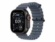 Apple Tmavě modrý řemínek Ocean pro pouzdro 49 mm - černé titanové komponenty