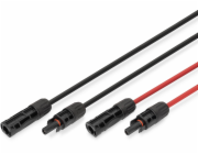 Digitus Solarkabel Verlängerung Ř 4mm˛ PV 1.500Volt (2x 3 Meter - 1x rot, 1x schwarz, MC4-Stecker / -Buchse)