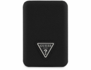 Guess Indukční powerbanka Grained Triangle 5000mAh 15W USB-C MagSafe černá