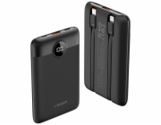 Veger Powerbanka 10000 mAh s vestavěným USB-C kabelem QC3.0 PD 2A 22,5W K1C W1189 černá
