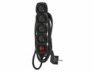 Prodlužovací kabel 3 m / 4 zásuvky / s vypínačem / černý ...
