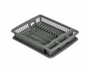 Odkapávač na nádobí plast 46 x 36,5 x 8 cm šedá KO-024001700seda