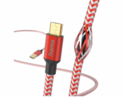 Hama 00201556 reflexní nabíjecí kabel, USB-A - Micro-USB 1,5 m nylon červený