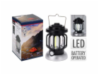 Lucerna s LED žárovkou kempingová 10 x 16 cm kovová černá...