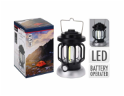 Lucerna s LED žárovkou kempingová 10 x 16 cm kovová černá KO-CX7000070