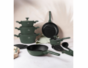 Sada nádobí s titanovým povrchem 15 ks Matte Green Collection BH-8208