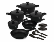 Sada nádobí s titanovým povrchem 15 ks Matte Black Collection BH-8198
