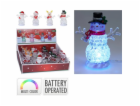Ozdoba vánoční svítící LED sněhulák 11 cm 4 druhy