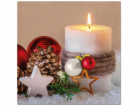 Ubrousky papírové třívrstvé VÁNOČNÍ SVÍČKA 20 ks
