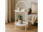 Odkládací stolek kovový 66 cm bílá KO-NB1510570