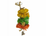Duvo+ PTAČÍ HRAČKA RAFFIA POMPOMS 24,1x6,4x6,4cm