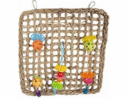 Duvo+ DUVO+ HRAČKA PRO PTÁKY SÍŤKA Z MOŘSKÉ TRÁVY S RAŠÍKY 41x37cm