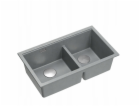 GraniteQ ČTVRÁK | LOGAN 120 | žulový kuchyňský dřez SILVE...