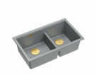GraniteQ ČTVRÁK | LOGAN 120 | žulový kuchyňský dřez SILVE...