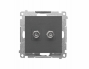 Kontakt-Simon Anténní zásuvka typ F 55 TASF2.01/116 dvojitý modul. Pro individuální instalace. Grafitově matný.