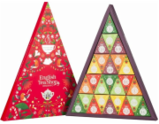 English Tea Shop Adventní kalendář s červeným vánočním stromečkem z bio surovin, 25 pyramid