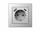 Zásuvka, USB A+C nabíječka Liregus Epsilon, kov