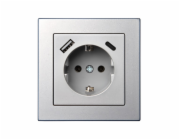 Zásuvka, USB A+C nabíječka Liregus Epsilon, kov
