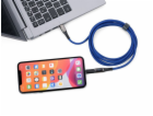 Troika USB kabel USB-C - USB-C + Lightning 2 m modrý (CBL...