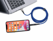 Troika USB kabel USB-C - USB-C + Lightning 2 m modrý (CBL20/DB)