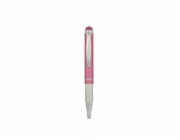 46617 Kuličkové pero "Telescopic Metal Stylus", modrá, 0,24 mm, teleskopické, kovové, růžové tělo, Z