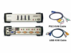 ATEN přepínač 4-port KVMP USB+PS/2, usb hub, audio, OSD, ...