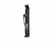 19" rozvodný panel ACAR 5x230V, vypínač, indikátor napětí, přepěťová ochrana, kabel 1,5m
