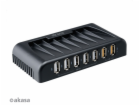 AKASA HUB USB Connect 7FC, 5x USB 2.0, 2 nabíjecí porty U...