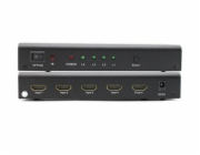 PremiumCord HDMI switch 4:1, kovový, dálkové ovl.