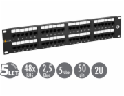 Solarix 19" Patch panel 48 x RJ45 CAT5E UTP 150 MHz černý 2U,  SX48-5E-UTP-BK