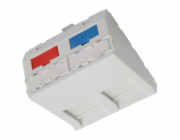 Modul French style Solarix 45x45mm pro 2 keystony úhlový bílý