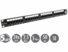 19" patch panel Solarix 24 x RJ45 CAT6 UTP 350 MHz černý ...