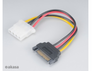AKASA kabel  SATA redukce napájení na 4pin Molex, 15cm, 2ks v balení