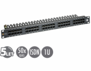 19" ISDN panel Solarix 50 x RJ45 černý 1U SX50-ISDN-BK