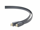 PremiumCord HDMI High Speed + Ethernet plochý kabel, zlac...