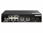 QNAP řízený PoE++ switch QSW-M2106PR-2S2T (6x 2,5GbE RJ45, 2x 10GbE RJ45, 2x 10GbE SFP+, malá šířka)