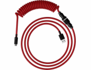 HyperX USB-C spirálový kabel červeno-černý