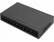 DIGITUS 8+2 Port FE PoE Switch 8 Port PoE 802.3at, 10/100 Mbps