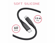 Swissten Datový kabel SOFT SILICONE USB-C / USB-C 1,5 M, PD 60 W, černý