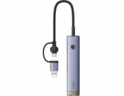 Rozbočovač 4v1 Baseus UltraJoy USB-A&USB-C na 3xUSB3.0+USB-C+RJ45 (šedý)